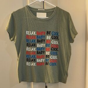 MOTHER Olive Tee with Multicolor Graphic